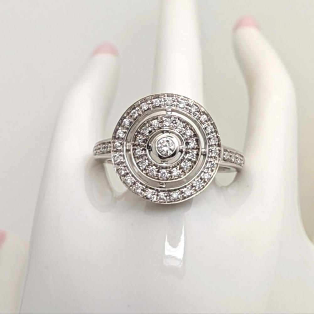 Vintage Circular Diamond Ring 14K White Gold
